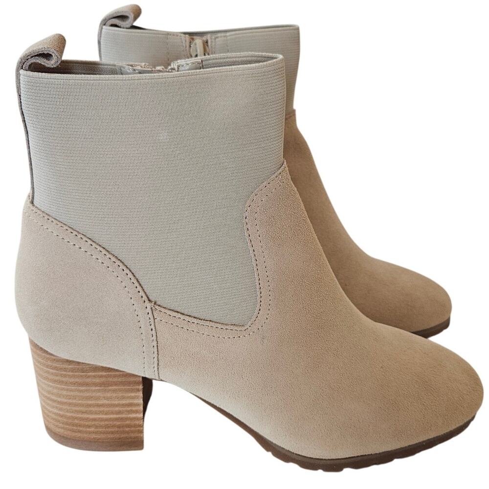 Violet & Red Loaded Knit Cuff Bootie Tan Women's‎ 9 Neutral Casual Fall Western